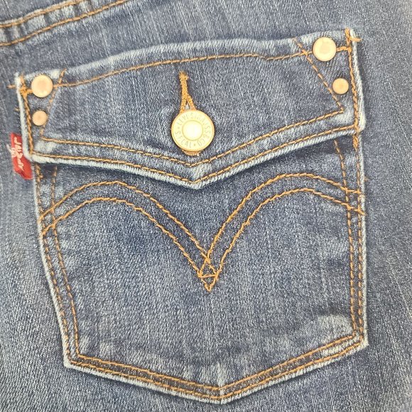 Levis 526 Blue Jeans Womens Sz 6 Slender Boot Cut Medium Wash Work Western Rodeo - Picture 9 of 12